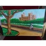Малка картина масло на платно Испания - 3816